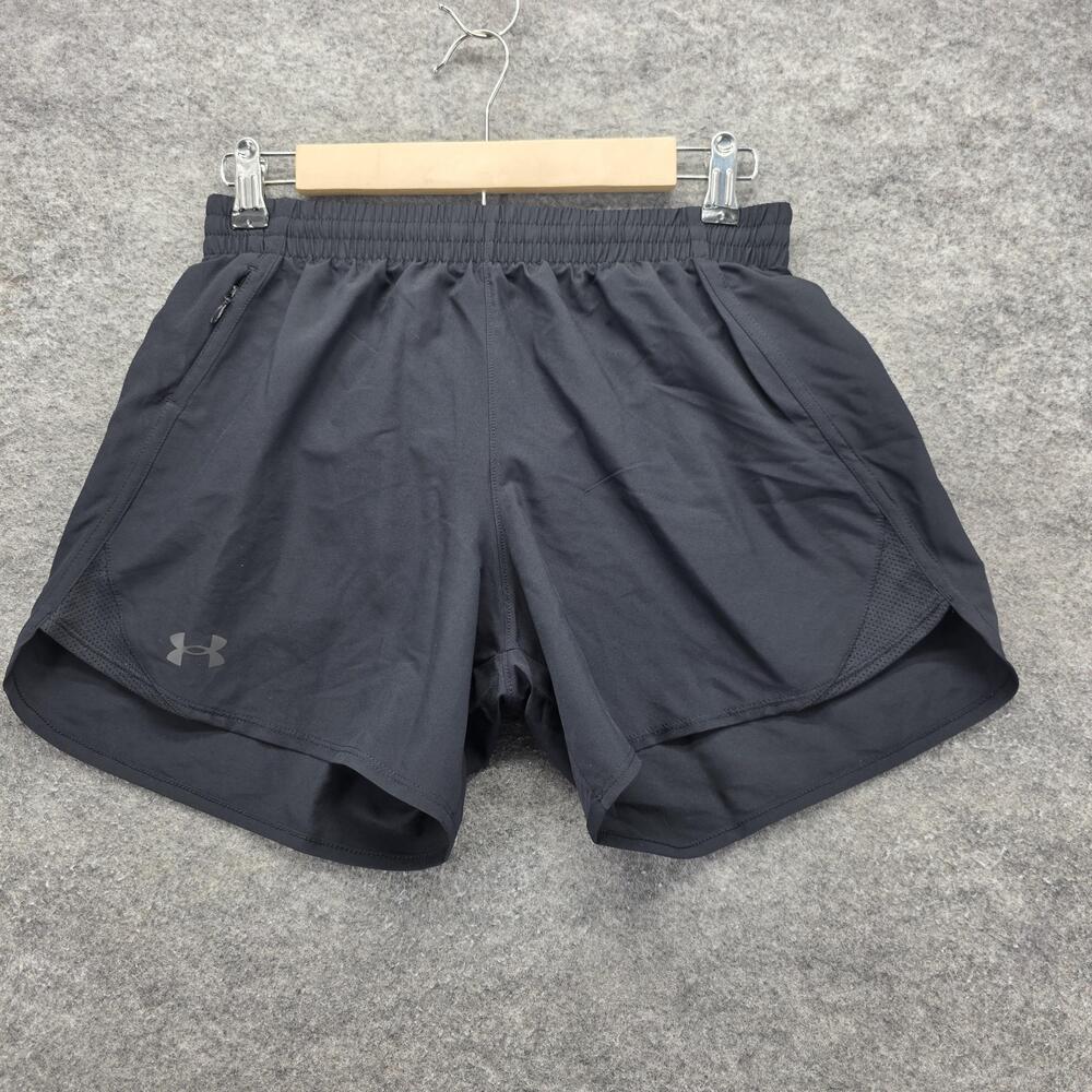 Under Armour Shorts Womens XS Black Loose Fit Athletic Running Zip Pocket Lined